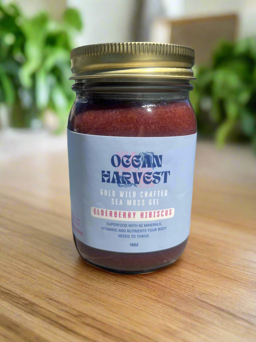 Elderberry and Hibiscus Wild Harvested Sea Moss Gel