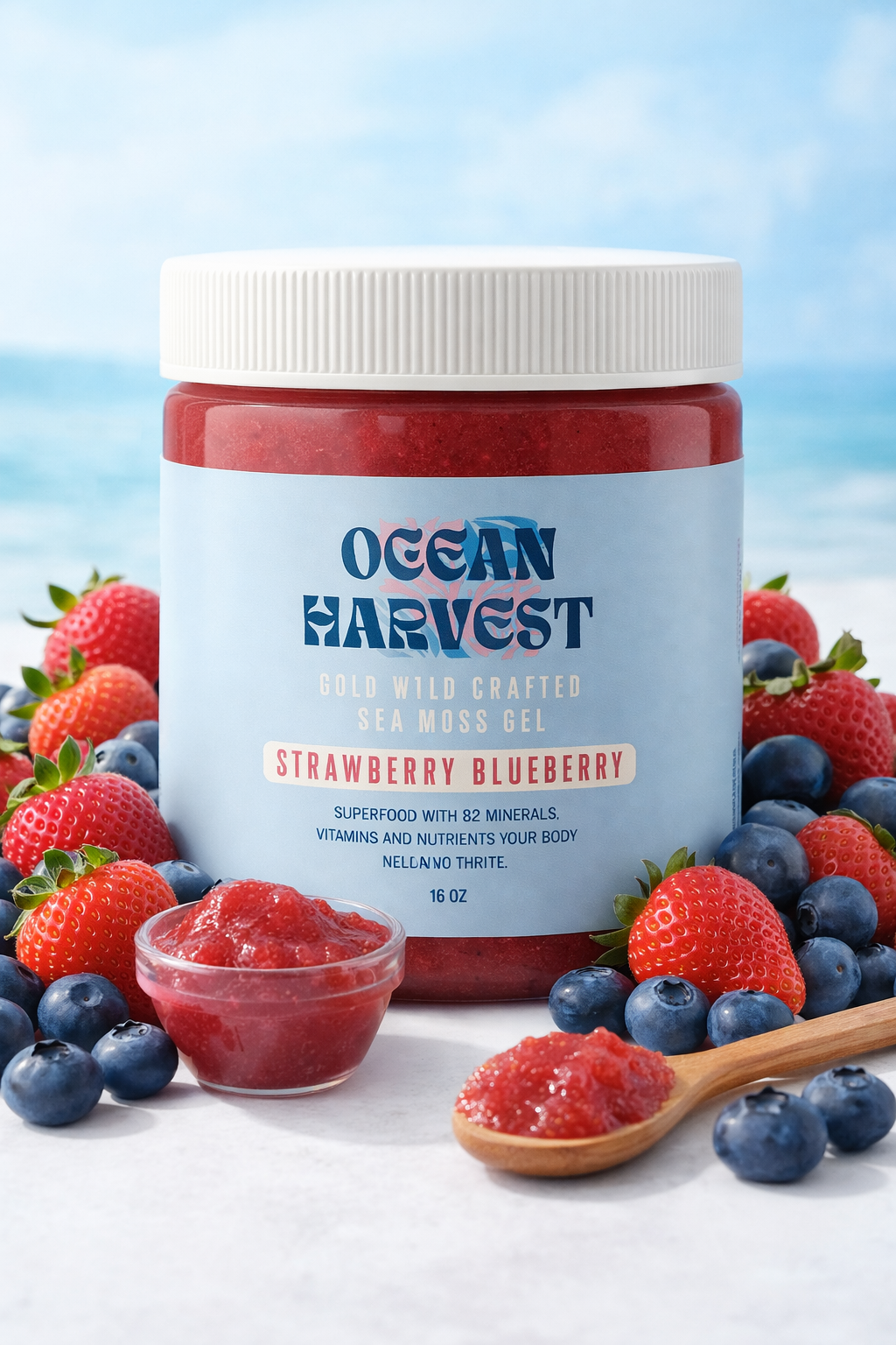 Strawberry and Blueberry Wild Harvest Sea Moss Gel