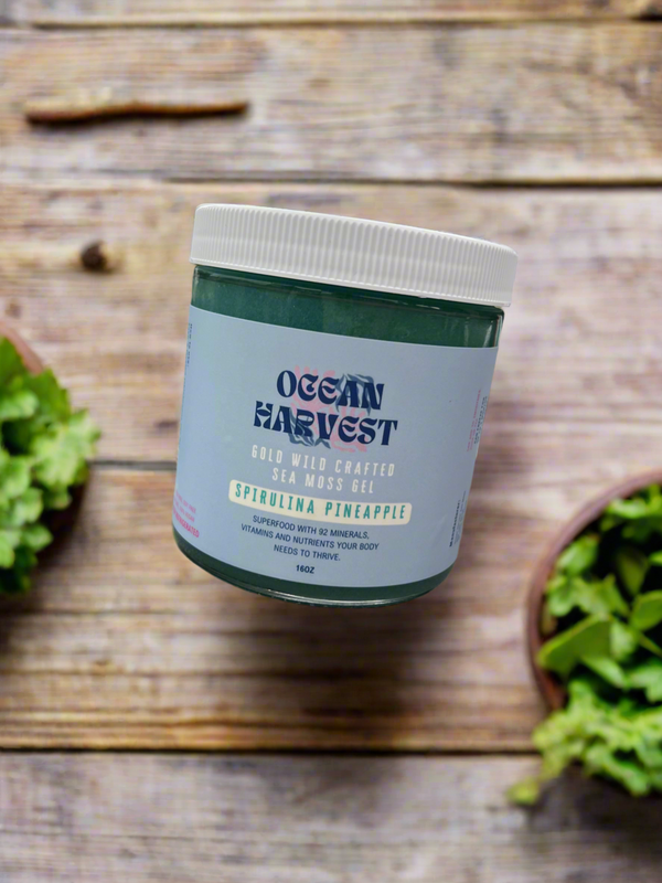Spirulina and Pineapple Wild Harvested Sea Moss Gel